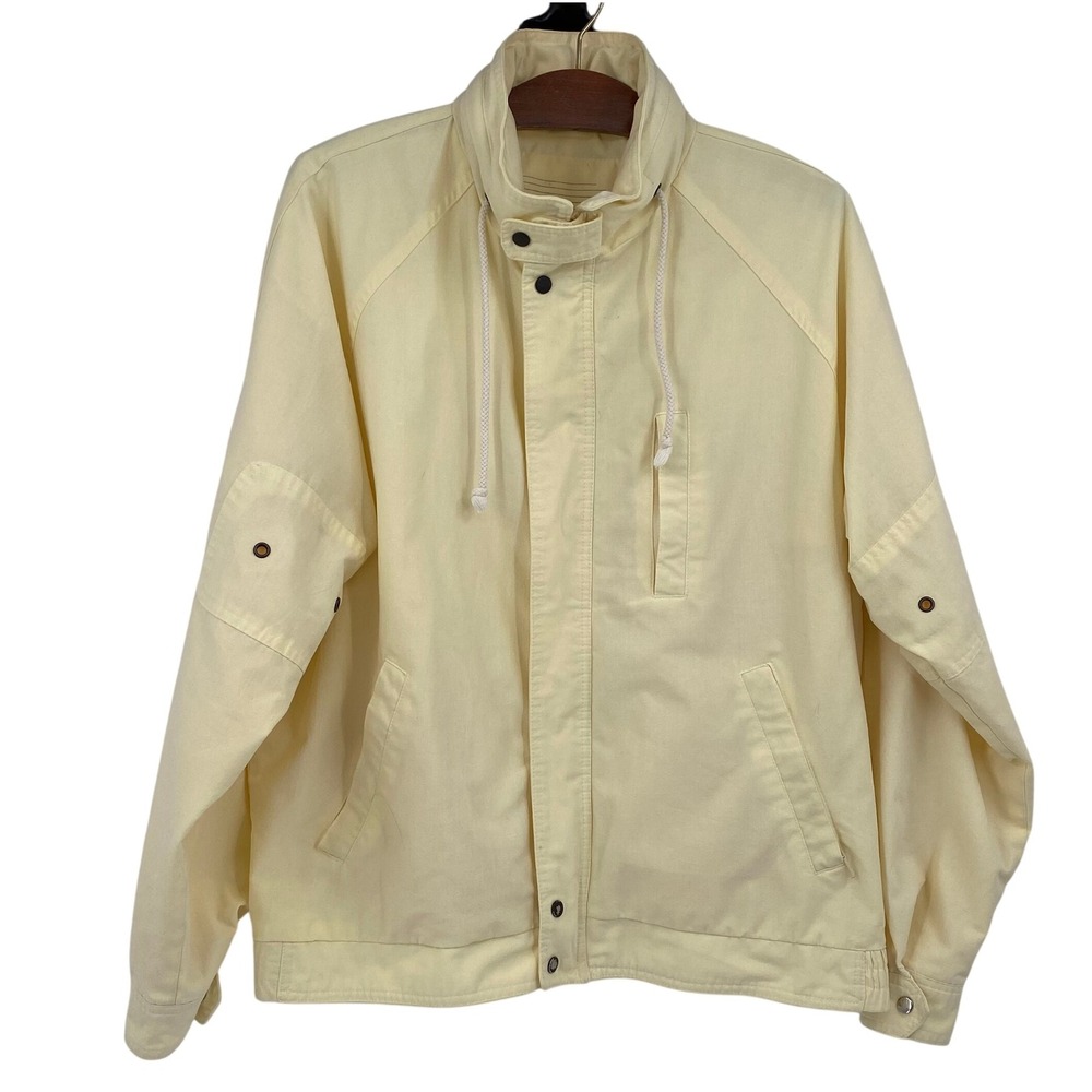 SNAFU Jacket Mens XL Yellow Cotton‎ Blend with Adjustable Collar Vintage